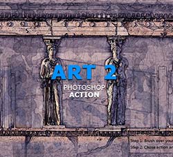 PS动作－抽象草图(第二版)：Art 2 Photoshop Action